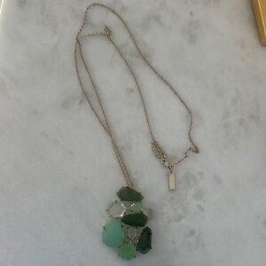 Kendra Scott Elegant Long Green Gemstone Necklace